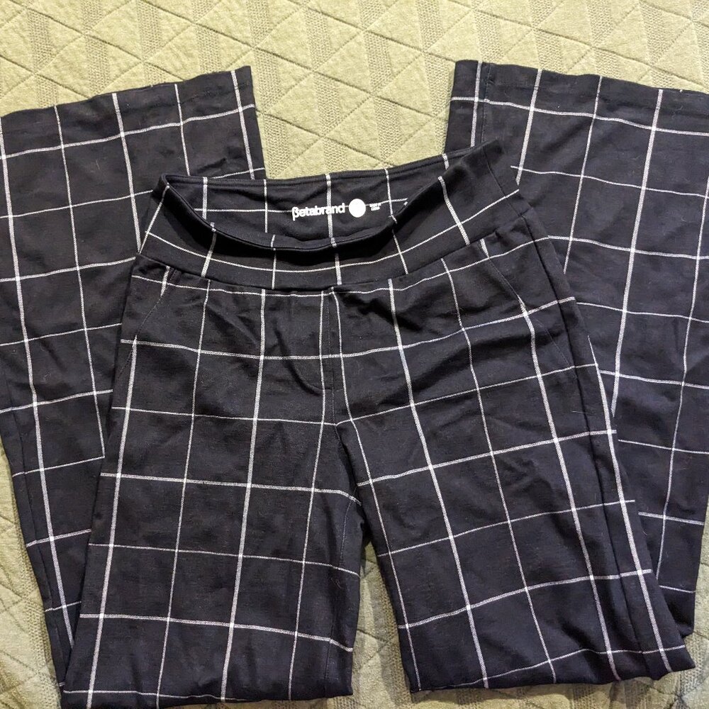 Betabrand Windowpane Dress Pant Yoga Pants Size S Petite